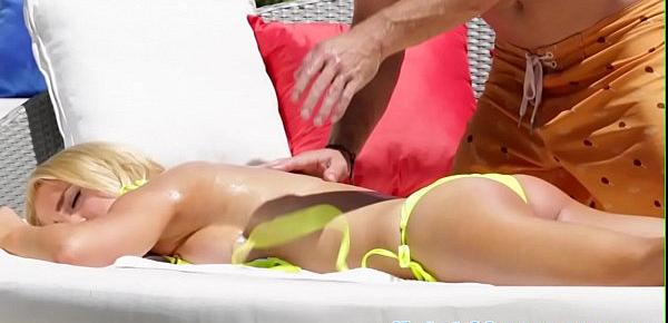  Bikini babe massaged then doggystyled hard